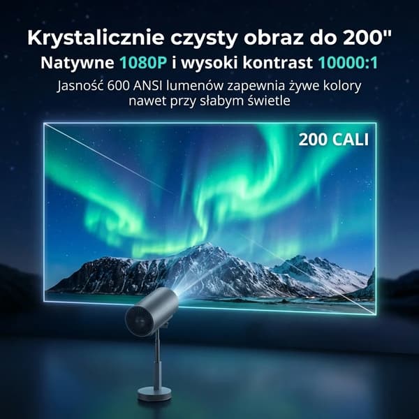 Videoprojektor, Native 1080P, Wi-Fi Bluetooth-forbindelse,Farve1