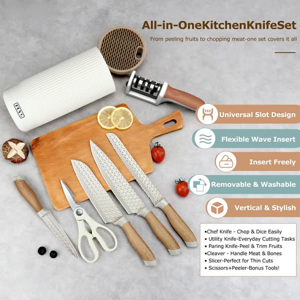 Køkkenkniv Sæt, Rustfrit Stål, Miljøvenligt Design,7stk