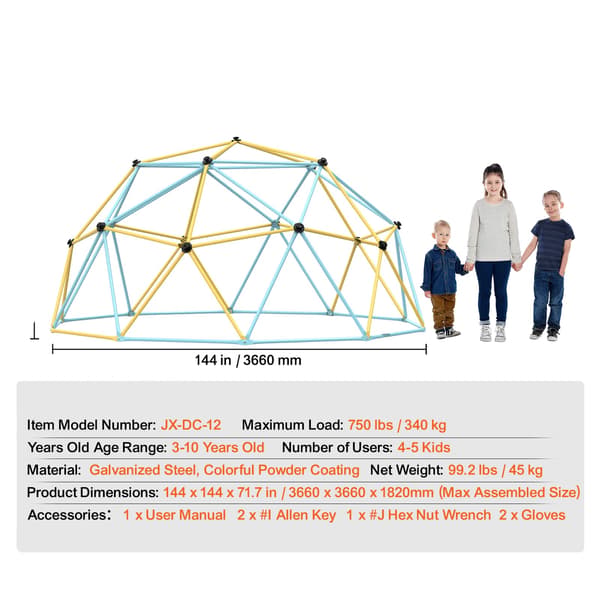 Klätterdome, Geometrisk Design, Hängmattesving, 12FT Typ A