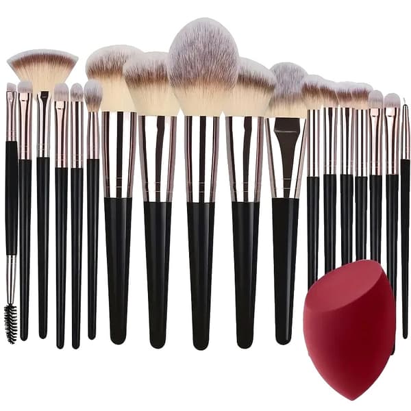 Makeupbørstesæt, Bløde syntetiske børster, Alsidig anvendelse,18PCS