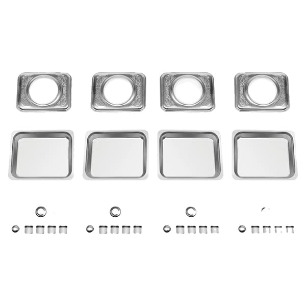 Buffetserveringsset, rostfria plåtar, elegant glaslock,Silver