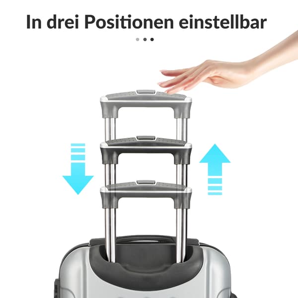 Resväska Set, Hållbart ABS Material, TSA Lås,Grå