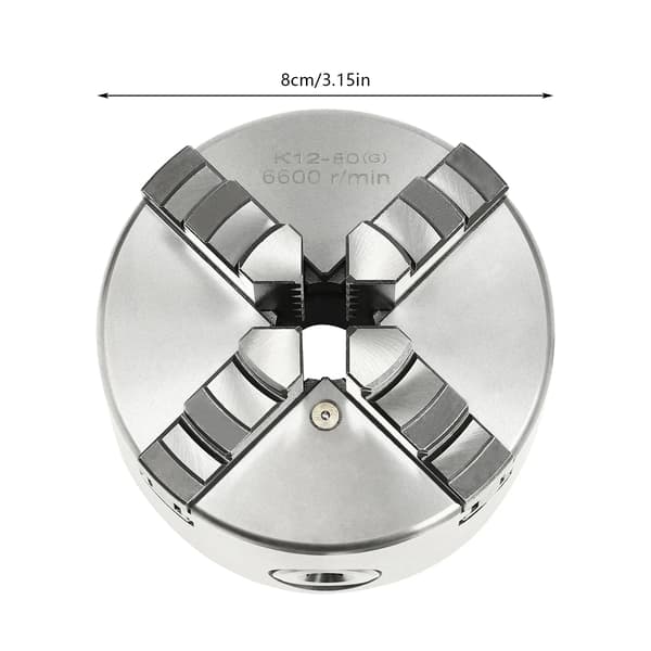 4-käls självcentrerande chuck, hög precision, justerbart klämning,Silver
