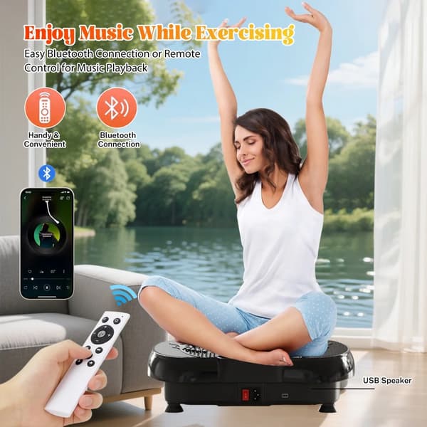 Vibrationsplade, Bluetooth-integration, LCD-skærm,sort