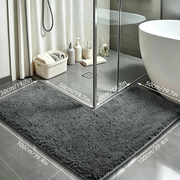 Dørmåtte, Hurtigtørrende, Skridsikker Design,1000MMx1000MM-a, Grå-a