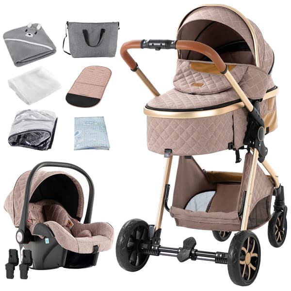 Kompakt Bæresele, Sammenfoldeligt Design, Behagelig Siddeplads,KHAKI