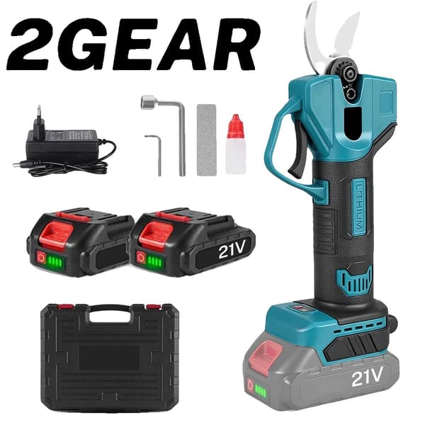 Elektriska Beskärningssaxar, Ergonomisk Design, Lång Batteritid,Med 2×Batteri