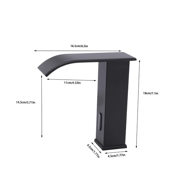 Automatisk kran, handsfree drift, vattenfall design,svart