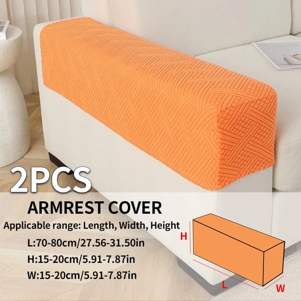 Lænestolsbetræk, Blødt Jacquard Stil, Vaskbart Beskyttelse,2pcs-d, Orange