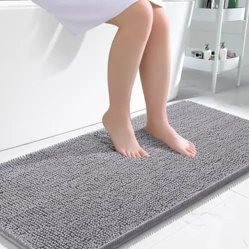 Badeværelsesmåtte, Blød Mikrofiber, Moderne Design,61x120, Gary