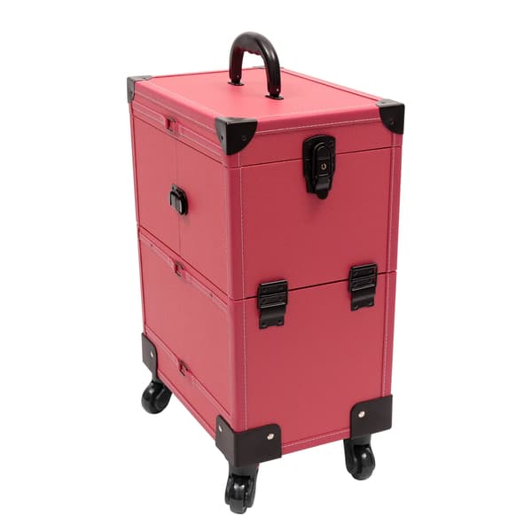 Makeupväska, Hög kapacitet, Rullande design,Rosa