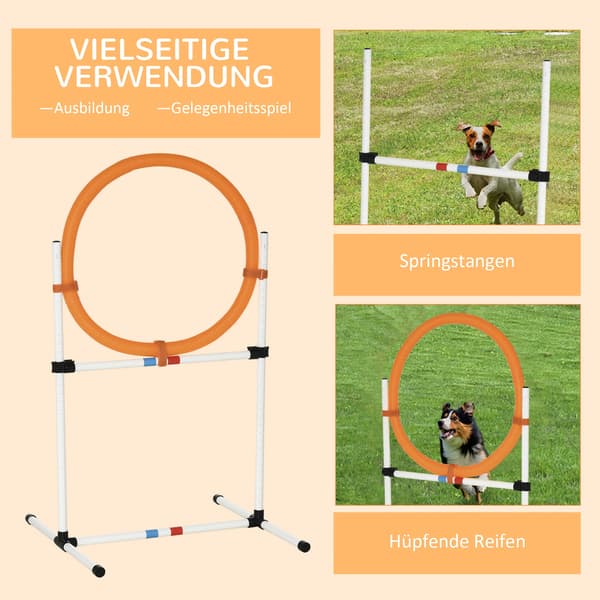 Agility Hoppring, Mångsidig Design, Lätt att Montera,Vit + Orange