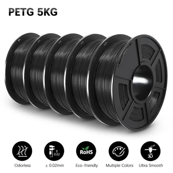 3D-printer filament, miljøvenligt materiale, præcisionsdiameter, alsidig printområde,PETG Sort PS