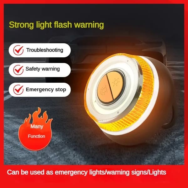 LED Strobe Beacon, Magnetisk Base, Multifunktionelt Nødlys,3pcs