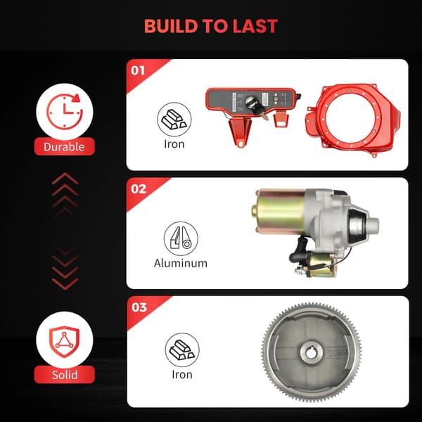 Startermotor Kit, Elektrisk Start Opgradering, Nem Installation,Rød