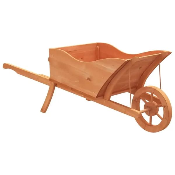 Plantebeholder, Ergonomisk Skubbevogn Design, Solid Trækonstruktion,Rosenrød