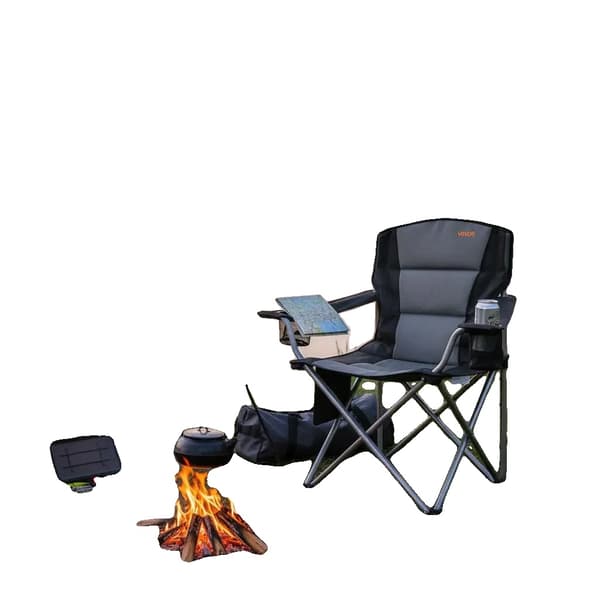Campingstol, rostfritt stål, bärbar design, armégrön