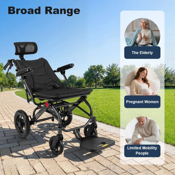Transportstol, Fällbar Design, Justerbart Ryggstöd,svart