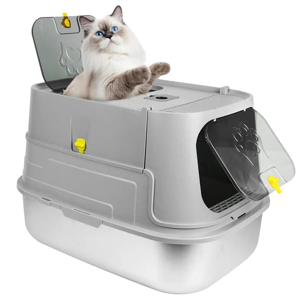 Katttoalett, Dubbel ingångsdesign, Lätt att rengöra,GRÅ