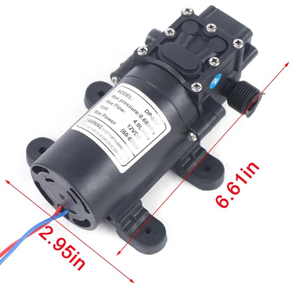 Vandpumpe, Membrandesign, Højtryksydelse,sort, 12V, EU