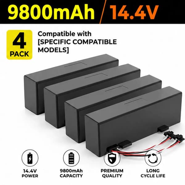 Robotstøvsuger Erstatningsbatteri, 8V, 9800mAh,9800mAh- 4PCS