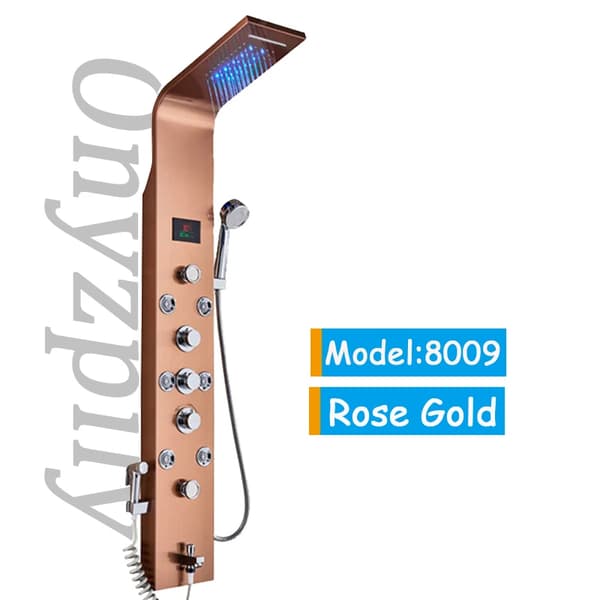 Bruserpanel, LED temperaturdisplay, multifunktionelt design,Rosen Guld 8009