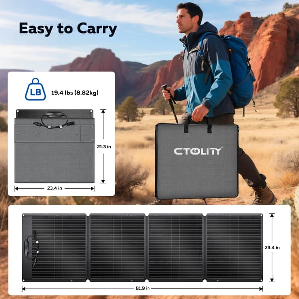Solpanel, Bärbar Fällbar Design, Hög Effektivitet,SPC200