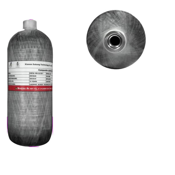 Högtryckstank, 2L kapacitet, kolfiber- och aluminiumkonstruktion,2L