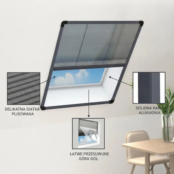Myggenet, Aluminiumramme, Nem Installation,Antracit