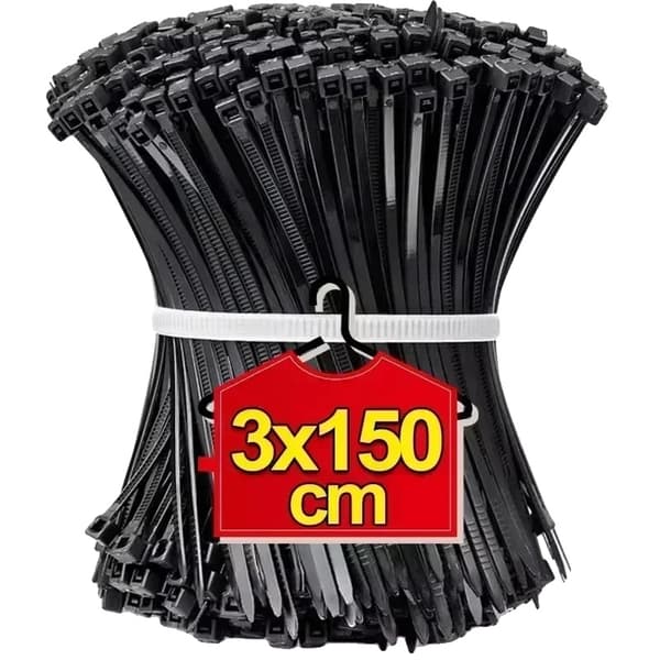 Nylon Kabelbindere, Selvlåsende, Genanvendelige,2000stk-b, Sort(3x150mm)-a