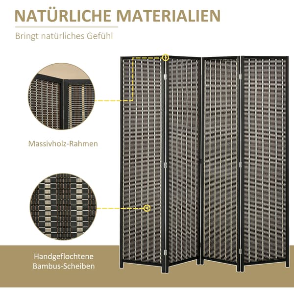 Rummdivider, Fritstående, Moderne Design,180x180cm, sort