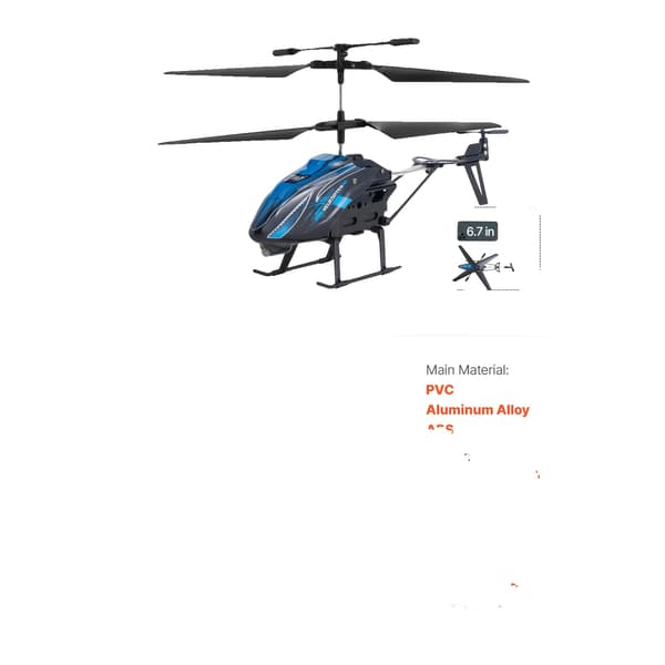 Helikopter, Enknappsstart, LED-belysning, Blå