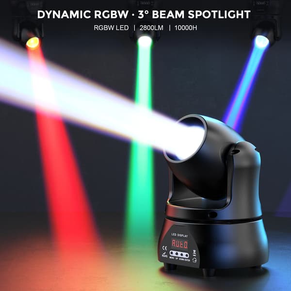 Bevægelseshoved Scene Lys, RGBW LED, DMX512 Kontrol,EU stik