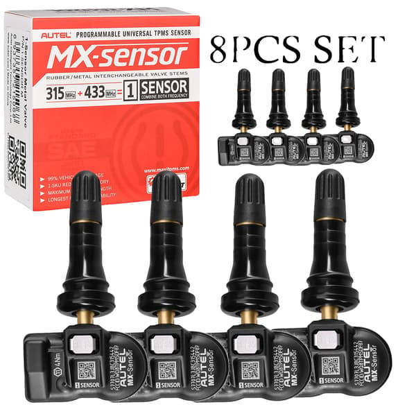 TPMS-sensor, 315MHz & 433MHz kompatibilitet, nem installation,8PC Gummi Sensor