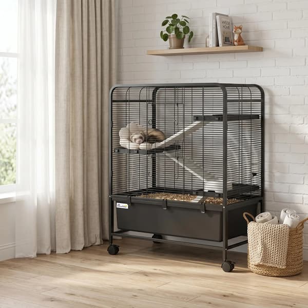 Rodentbur, Multi-Niveau Design, Nem Adgangsfunktioner,sort, L, Kvadrat