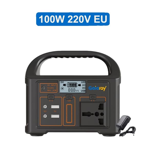 Kraftværk, 24000mAh kapacitet, flere opladningsmetoder,100W 220V EU