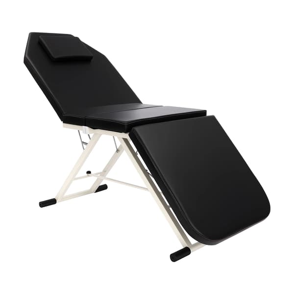 Massagebord, Justerbart Ryggstöd, Hållbar Stålram,svart