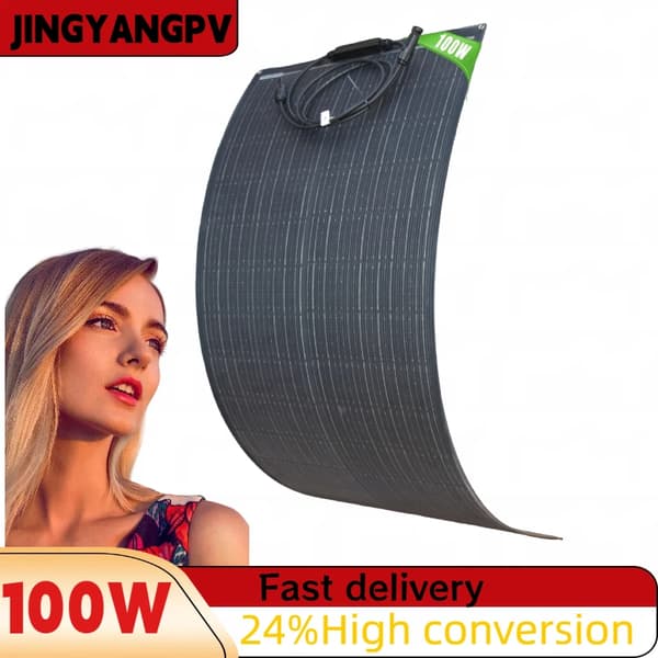 Solpanel, Fleksibelt Design, Høj Effektivitet,1PCS  100W