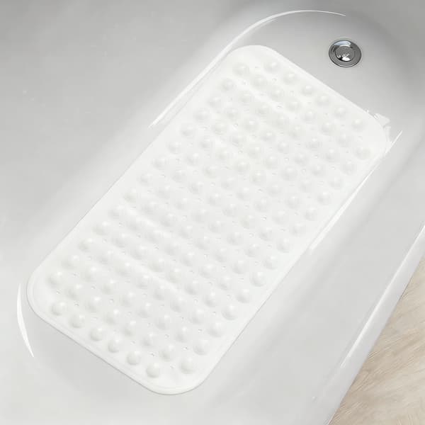 Badeværelsesmåtte, Skridsikker Design, Holdbart PVC Materiale,38x70cm-d, HVID