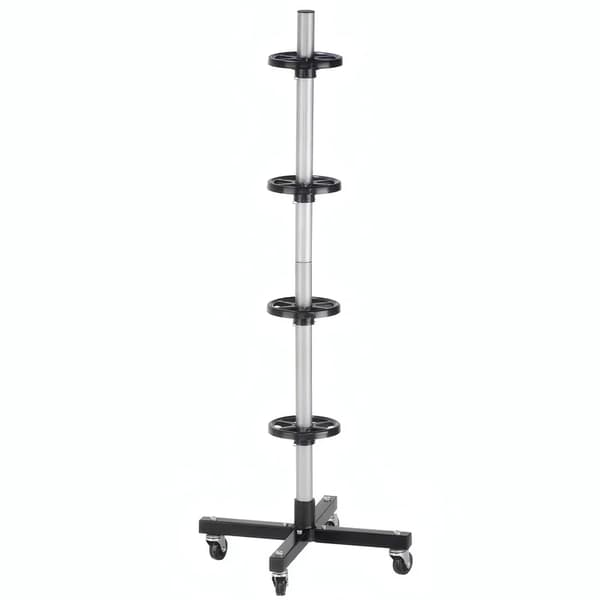 Dæk Rack, Kraftig Design, Mobil med Hjul,sort
