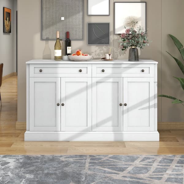 Skåp, Elegant Design, Mångsidig Förvaring,Antikvit - Spånskiva