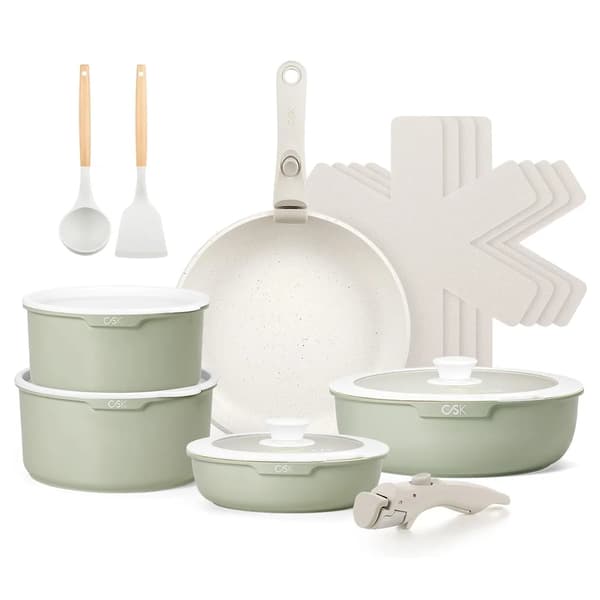 Køkkengrej Sæt, Nonstick, Induktionskompatibel,Grøn