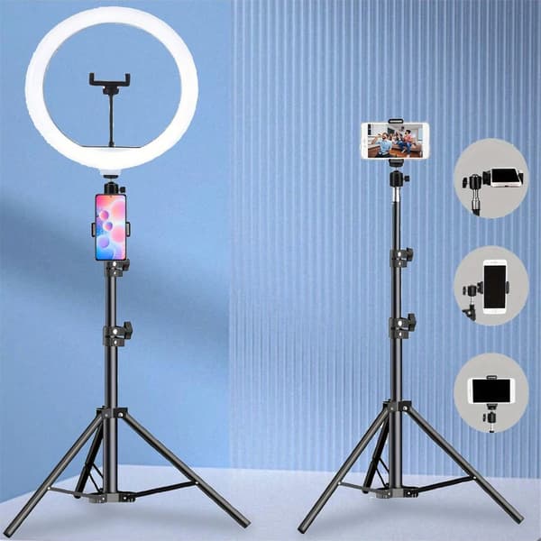 LED Ring Light, 26 cm diameter, DC strømkilde, 5600 K farvetemperatur, bi-farve version, CE certificering