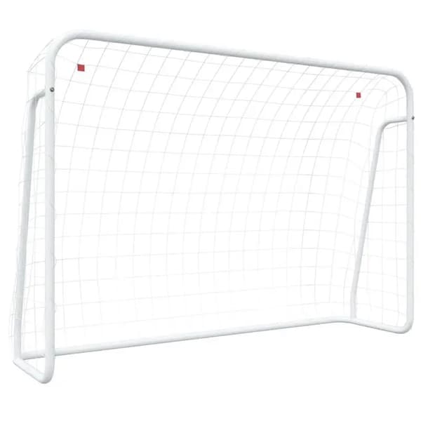 Fodboldmål, Holdbar Stålramme, Bærbart Design,Hvid