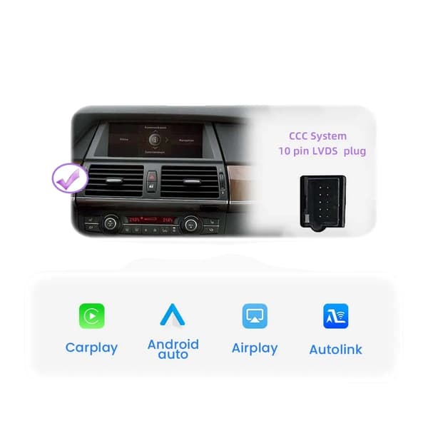 Bilgränssnittadapter, Trådlös CarPlay, Bluetooth-strömning,CCC