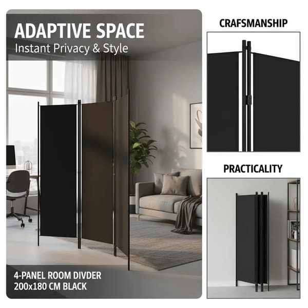 Rummdivider, Multi-panel Design, Stof Privatlivsskærm,hær grøn