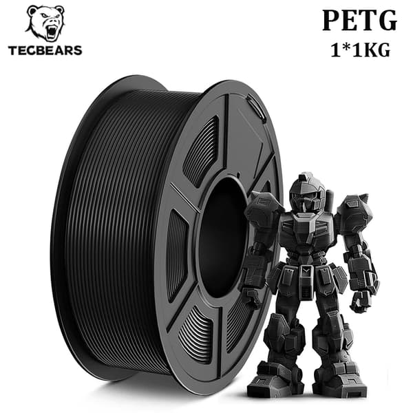 3D-printer filament, 1,75 mm diameter, høj sejhed,PETG Sort