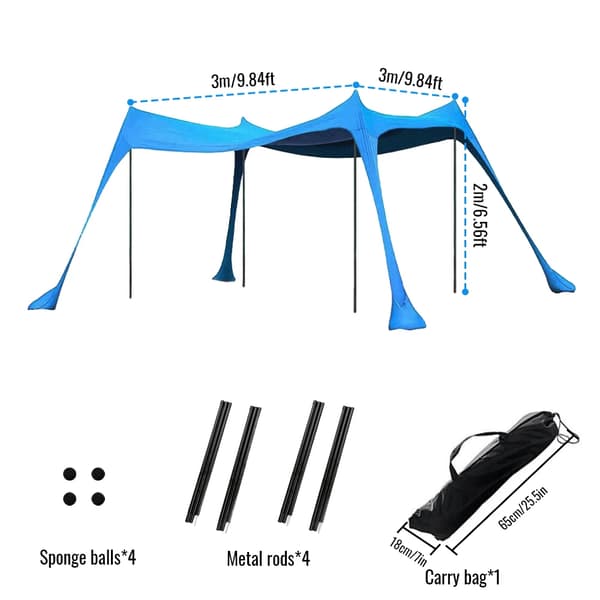 Campingtält, Pop-up Design, UV-skydd,3M 4 Stänger