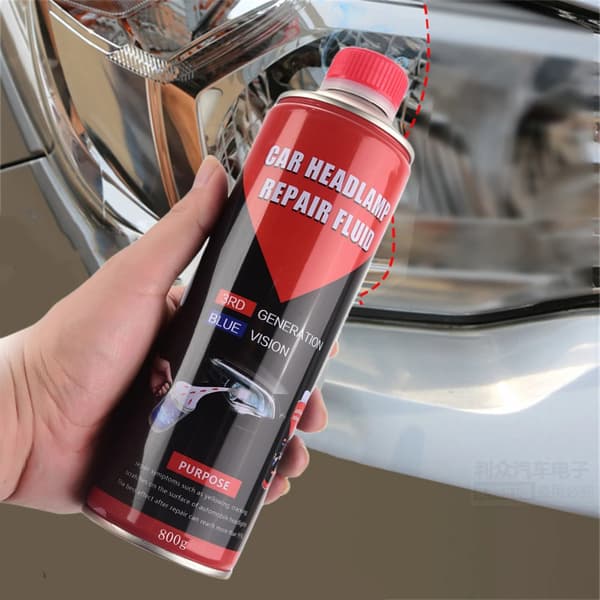 Bilforlygterestaureringsvæske, 800ml volumen, flydende polymermateriale, egnet til restaurering af forlygter, brugervenlig anvendelse