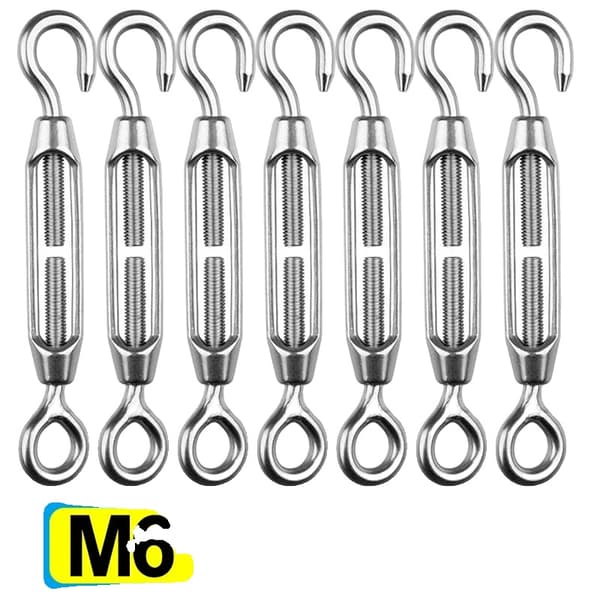 Krog og Øje Spændebånd, Justerbart Rustfrit Stål, Egnet til Ståltråd,10PCS, M6-a
